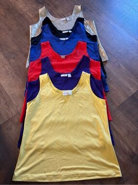 Chico's Multi-Color Tank Top Set - Yellow, Purple, Red, Blue, Black, Gold, sz 2